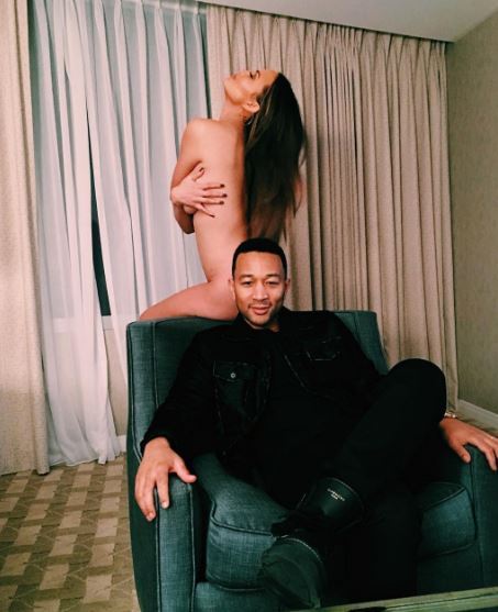 Chrissy Teigen poses NAKED as she shows off her incredible post-baby body  in saucy pic with husband John Legend